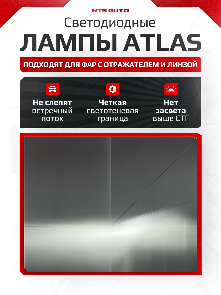 Светодиодные лампы ATLAS H8/H9/H11 6300K