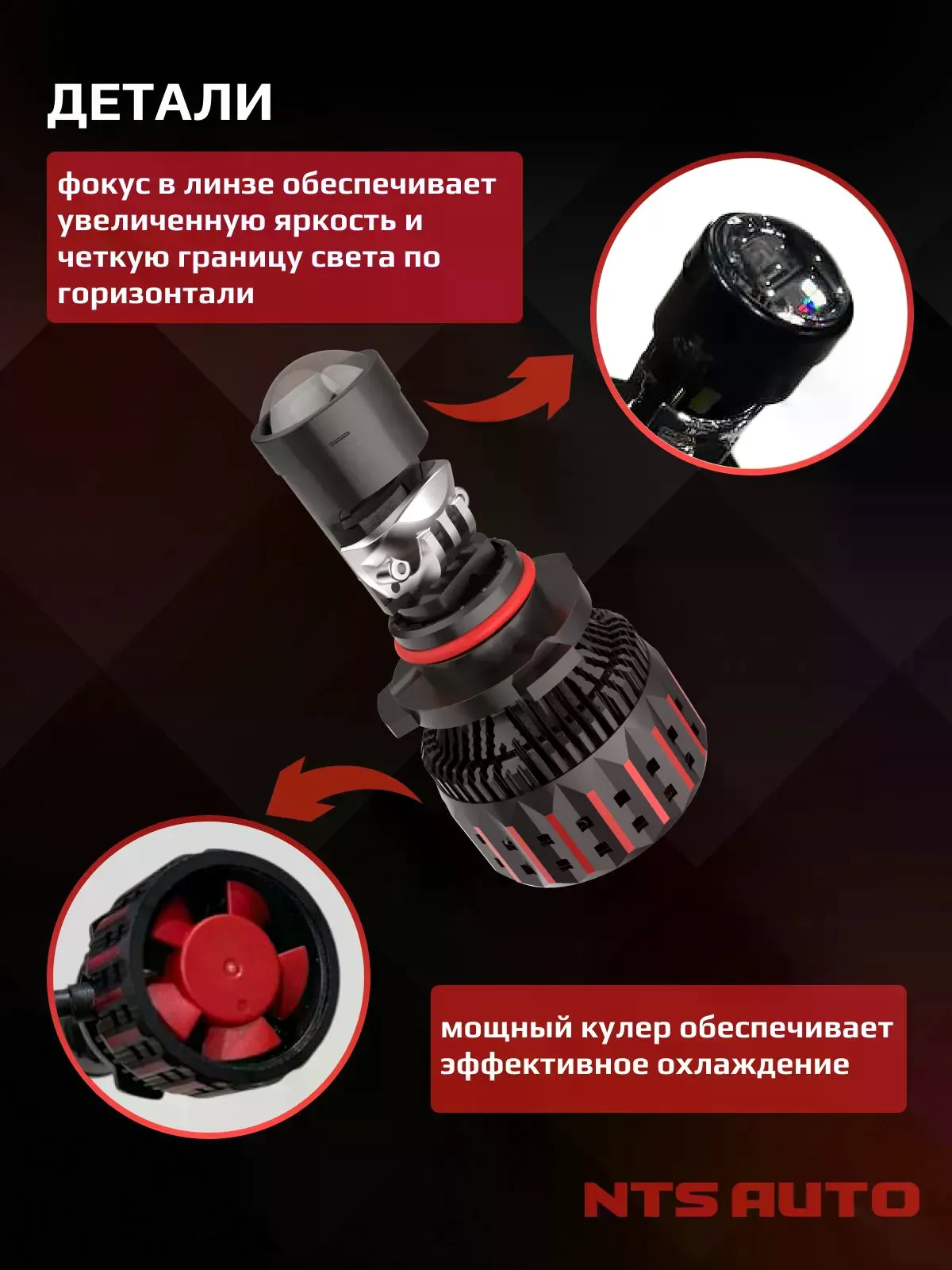 Светодиодная мини лампа-линза M80 HB3/HB4/HIR2 90W